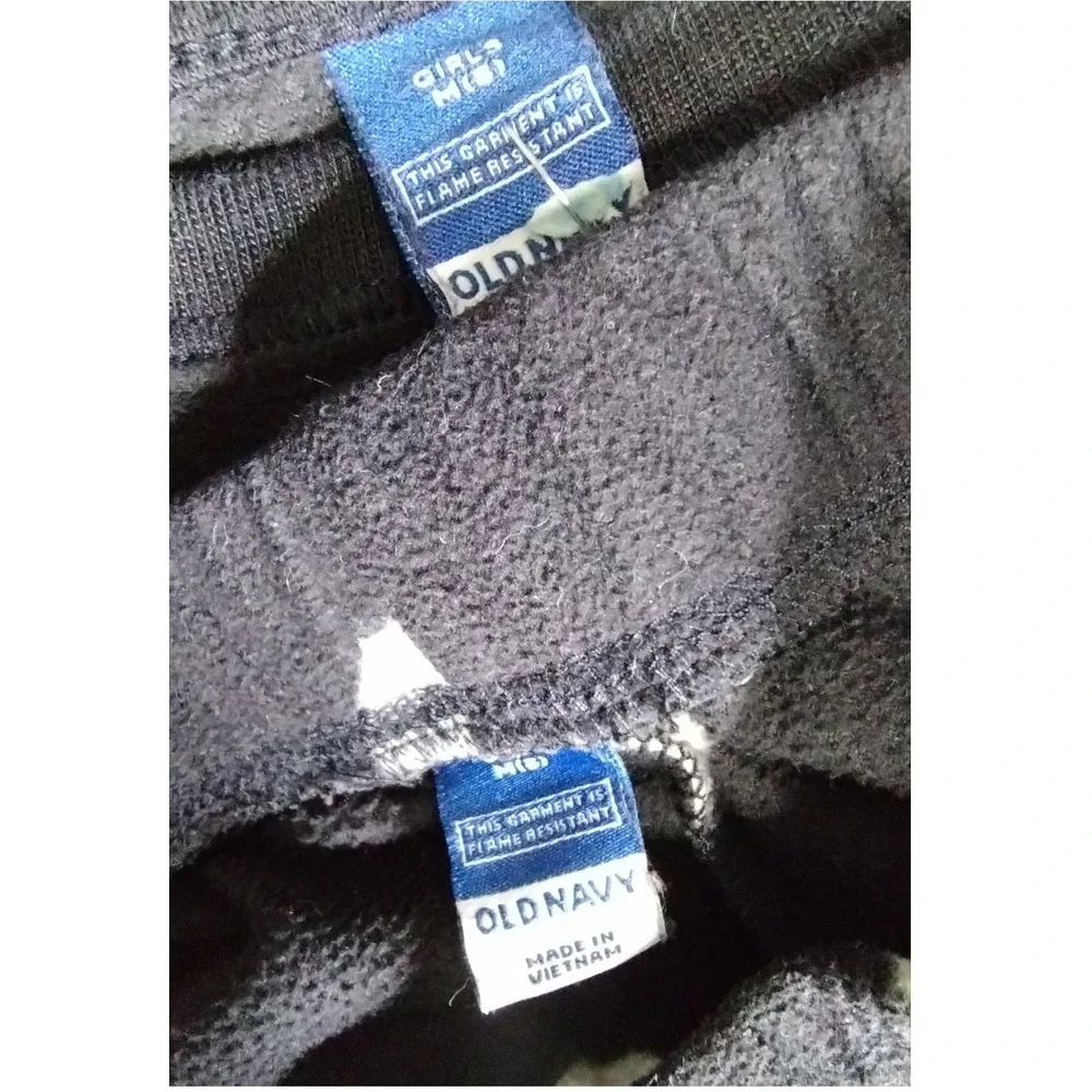 Old Navy Girls M Hearts Black Pajama‎ Set Matching Top & Bottoms Kid's Medium